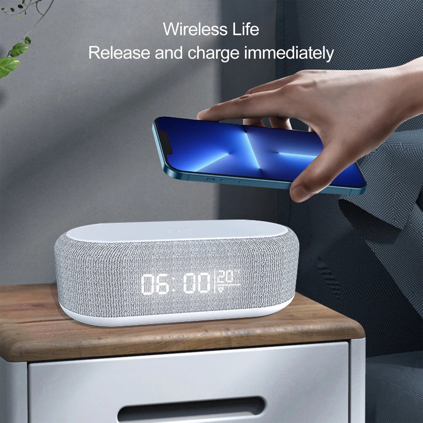 Electronics Clearance Sale All Items,Electronics Deal,Desktop Clock Alarm Clock Mobile Phone Wireless Charging Night Lamp Table Lamp Thermometers 4-In-1 Wireless Charger