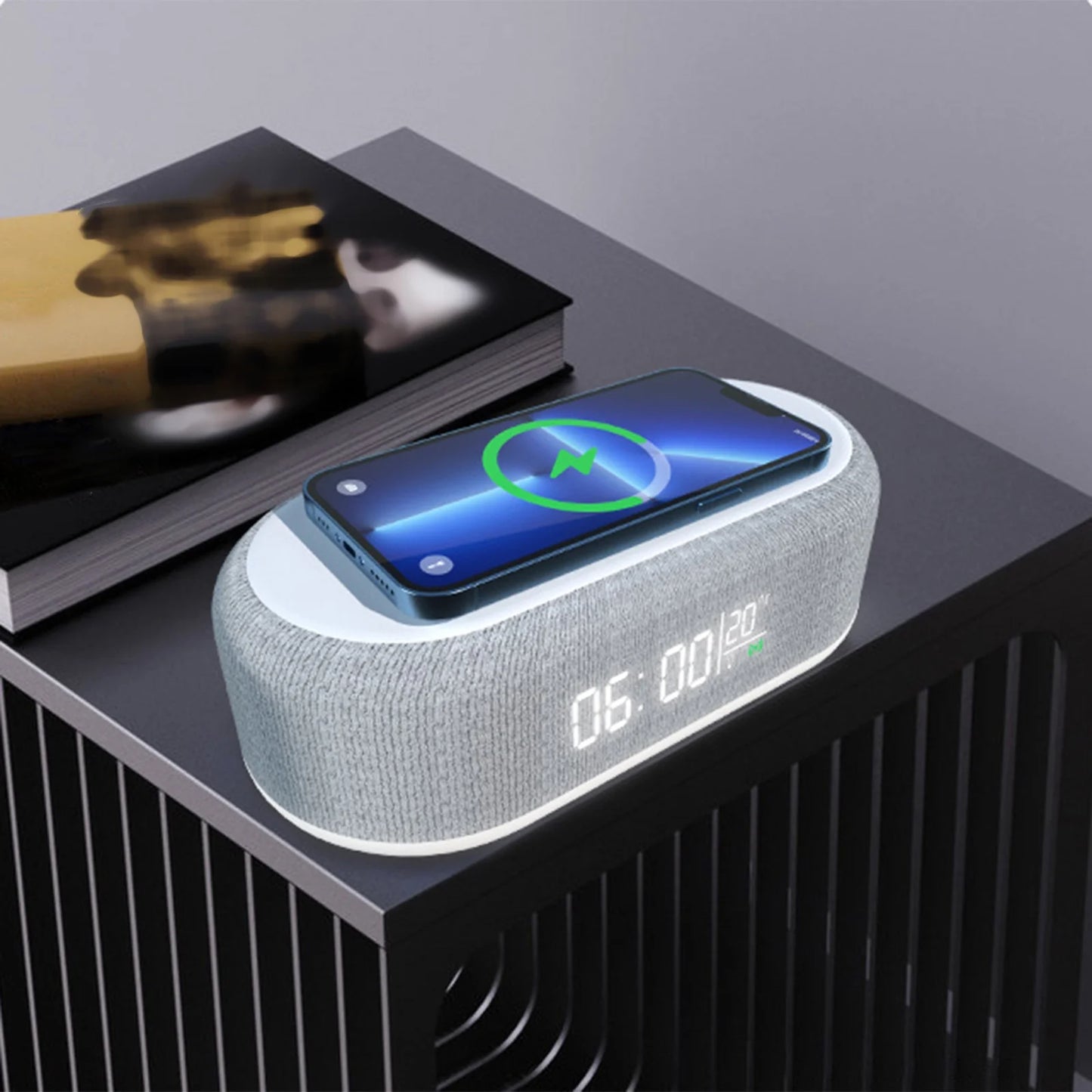 Electronics Clearance Sale All Items,Electronics Deal,Desktop Clock Alarm Clock Mobile Phone Wireless Charging Night Lamp Table Lamp Thermometers 4-In-1 Wireless Charger