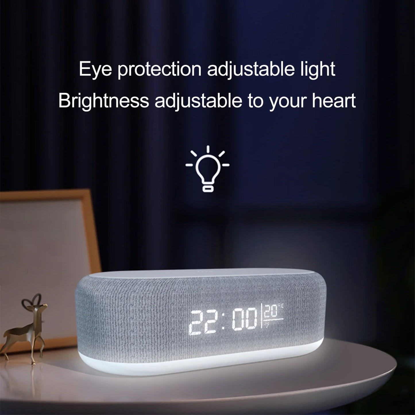 Electronics Clearance Sale All Items,Electronics Deal,Desktop Clock Alarm Clock Mobile Phone Wireless Charging Night Lamp Table Lamp Thermometers 4-In-1 Wireless Charger