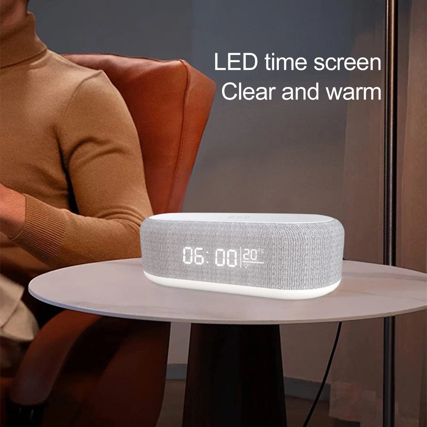 Electronics Clearance Sale All Items,Electronics Deal,Desktop Clock Alarm Clock Mobile Phone Wireless Charging Night Lamp Table Lamp Thermometers 4-In-1 Wireless Charger
